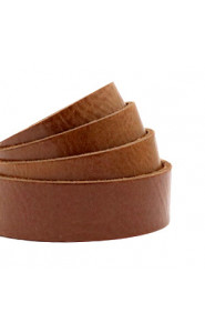 DQ leather flat 20mm Cognac brown